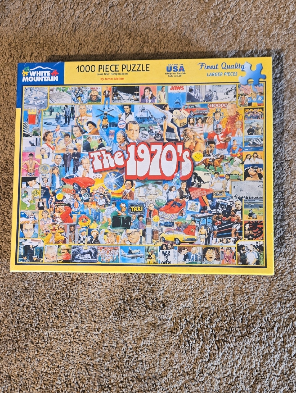 White Mountain 'The 1970s' 1000-Piece Jigsaw Puzzle - Yellow Box